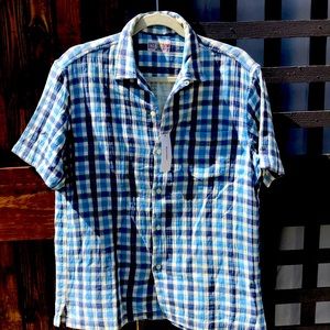 Men’s button down short sleeve cotton shirt f
